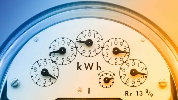 A meter measures energy use.