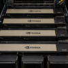 Nvidia chips in a rack at a data center
